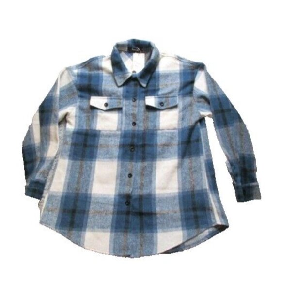 Automet Shirt Womens Medium Button Up‎ Long Sleeve Collared Flannel Ladies NWT - Picture 1 of 7